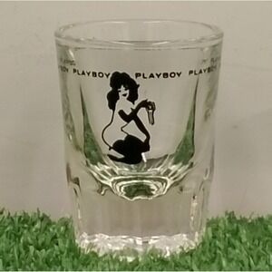 Vintage Playboy Shot Glass Leroy Neiman 60's Art Femlin "Bunny" With Key - Rare